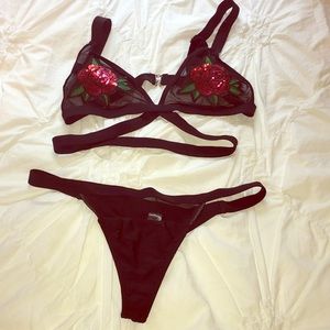 Black rose bathing suit